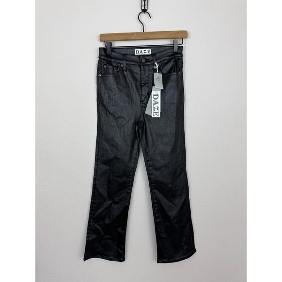 Daze Shy Girl Glitter Coated Black Pants Jeans NWT Size 26 - Picture 1 of 7